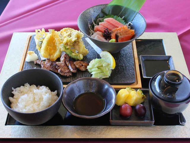 画像: プレステージ御膳(天婦羅・刺身・焼き物・ご飯・吸い物・果実付き)