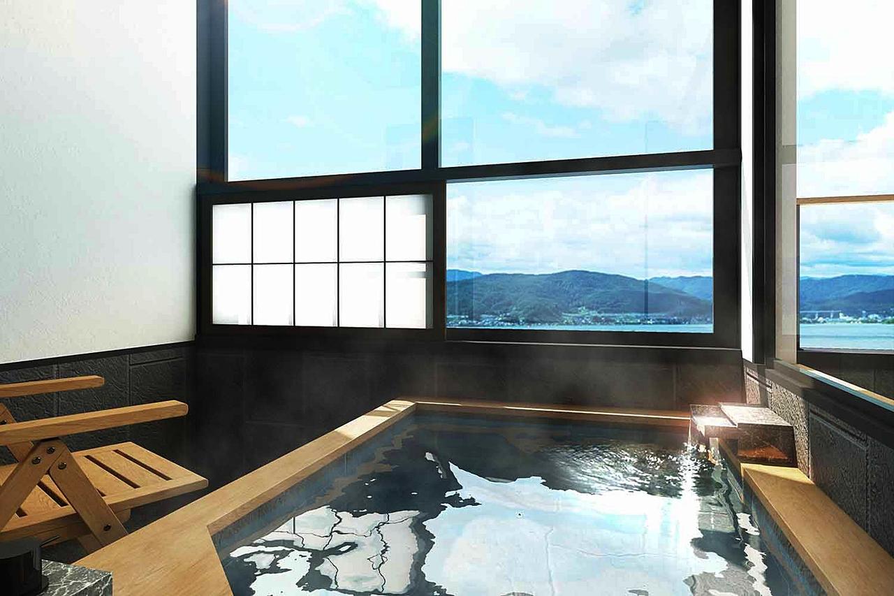 画像: 萃sui-諏訪湖　露天風呂付客室