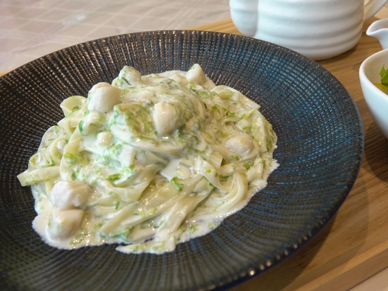 画像: 生海苔と小柱のクリームパスタ～柚子胡椒仕立て～
