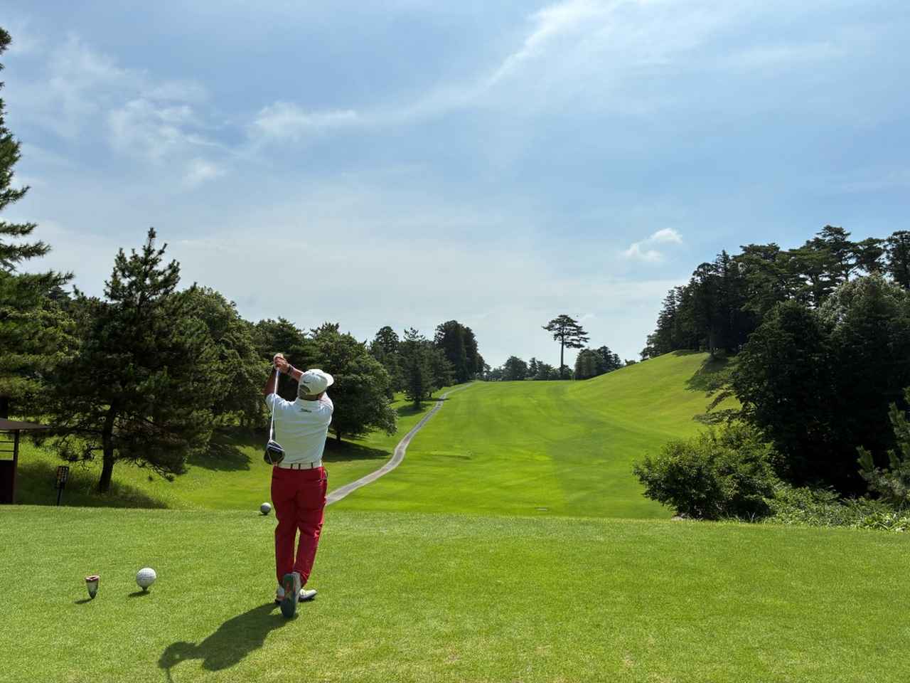 画像: ティーショットはフェアウェイ右側の一本松狙い。2打目地点から打ち上げになるため傾斜に注意