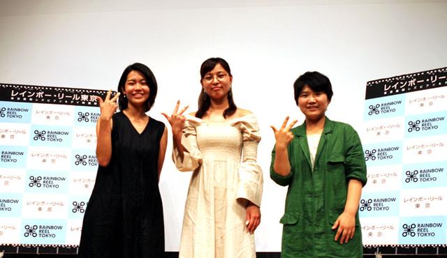 画像: 左から小林遥(星野あゆみ役)、長井恵里(高橋華役)、今井ミカ(監督・脚本・編集)