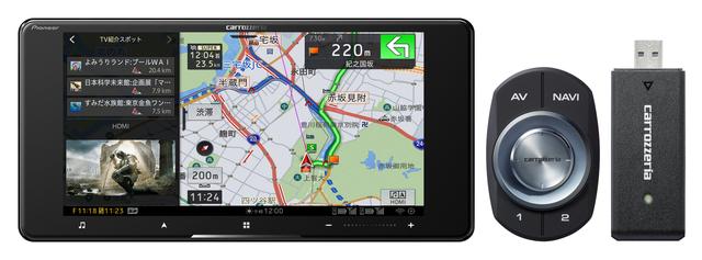 画像: 7V型画面の2DIN200mmワイドボディ機、ネットワークスティックセットのAVIC-CW910‐DC。
