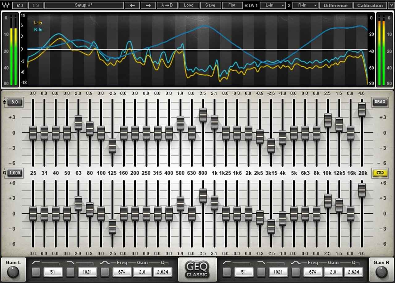 画像: 30バンド使用のグラフィックEQプラグイン「Waves GEQ」