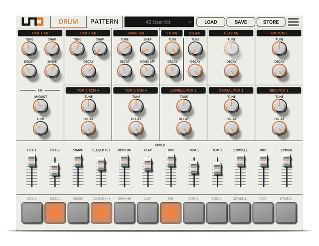 UNO DRUM アナログ/PCMドラムマシン IK Multimediaから、アナログ/PCMドラムマシン「UNO Drum」の全