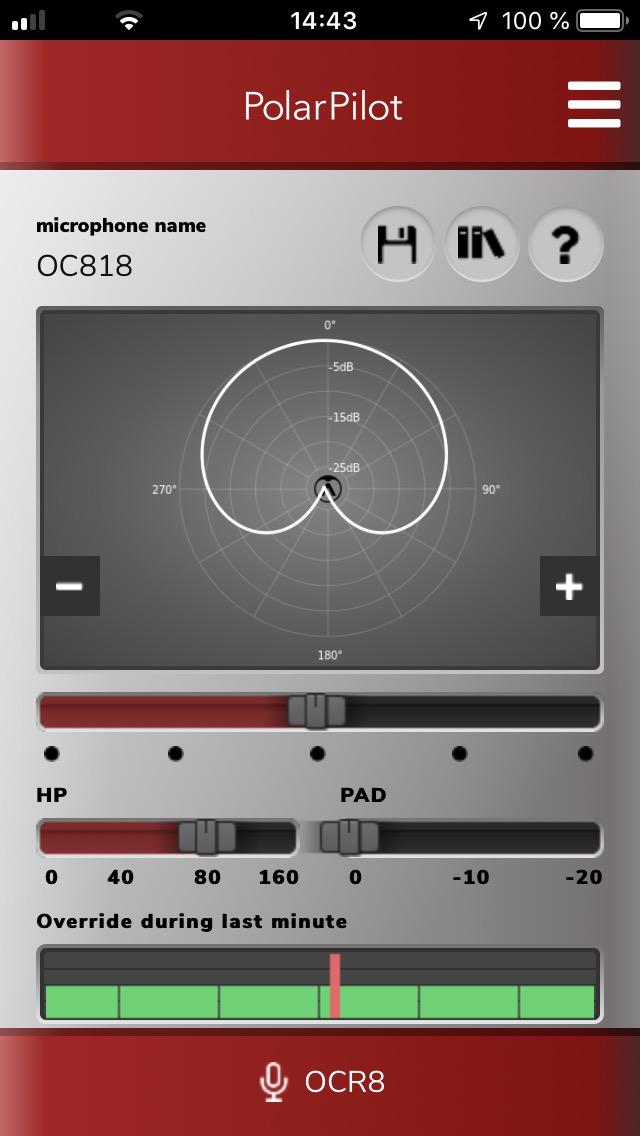 画像: 「OC818」のパターンをコントロールするスマートフォン用アプリ、「PolarPilot」。iOS/Android対応