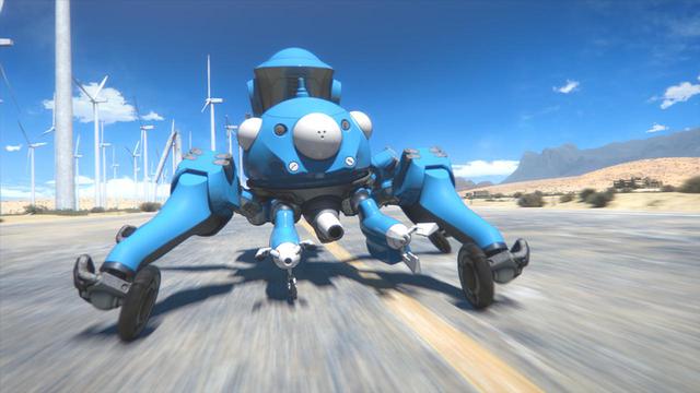 画像: 「攻殻機動隊」シリーズに登場する架空の兵器で、汎用型AIを搭載する多脚戦車タチコマ。リアリスティックな3DCGアニメで描かれている