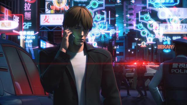 画像: 主要キャラクターのトグサ。様々な音が鳴る市街地のワンシーン