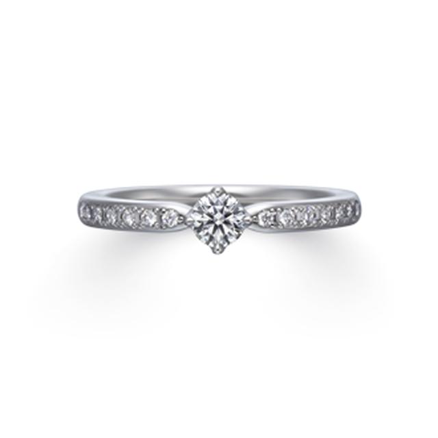 画像: 【Napaea (ナパイア)】 素材:Pt950 幅:上 2.0mm / 下 2.0mm メレ数:上 3石 価格(税込):上 69,120円 下 62,640円