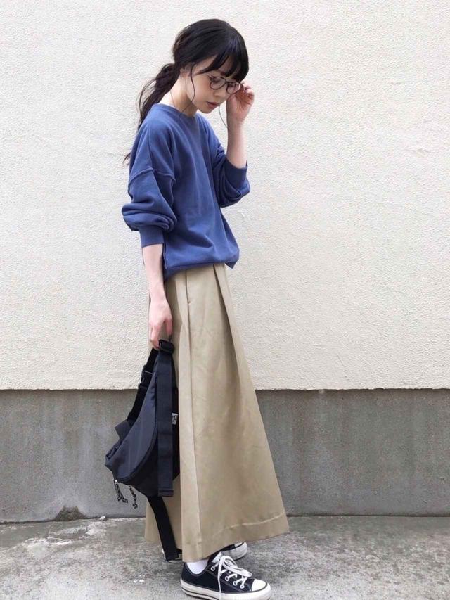 画像: ウエリントン×カラーニットでゆったり女子