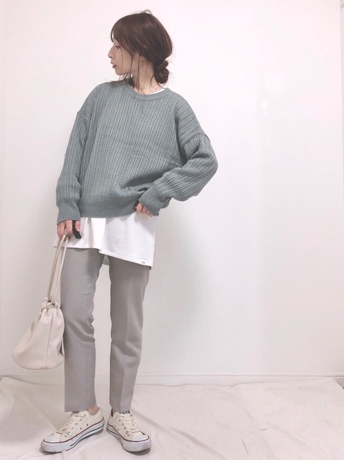 画像1: ワイドパンツ→スラックスのすっきりスタイルで春モード!