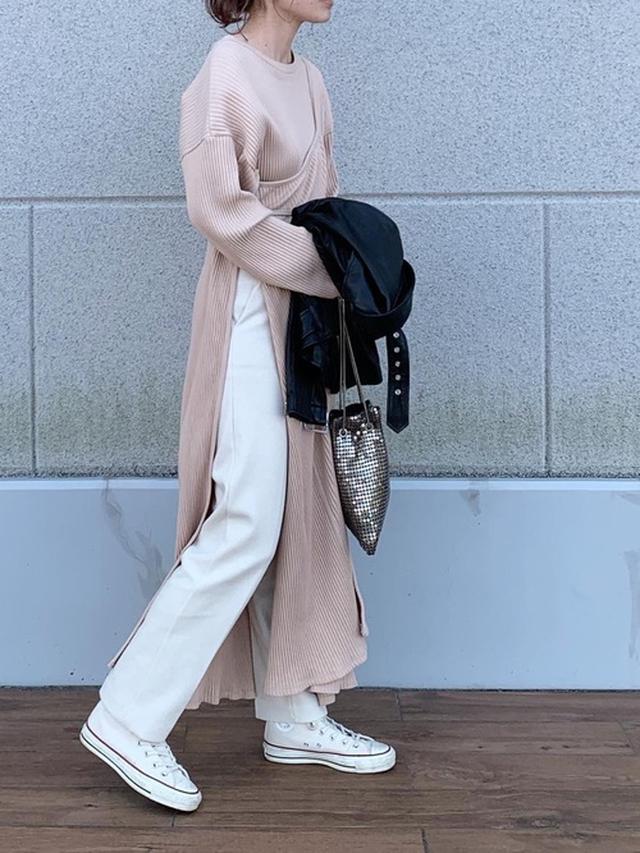 画像: ワンピ×パンツで温かさとおしゃれ感アップ
