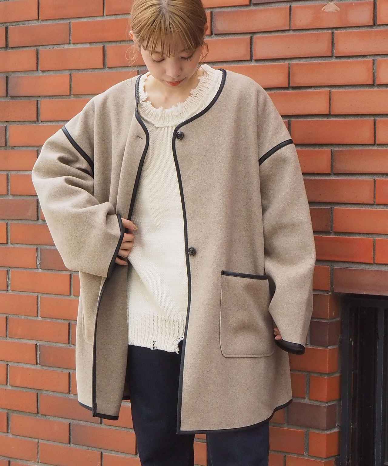 画像: 【tiptop】パイピングコート¥4,950（税込）出典：ZOZOTOWN