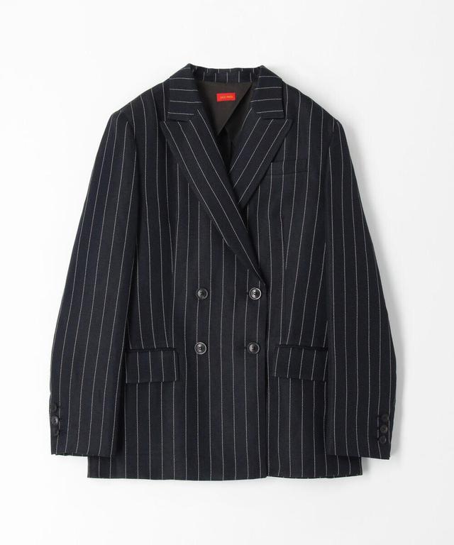 画像: アセテートリネンストライプ ダブルブレストジャケット¥51,700【デ・プレ】 出典:デ・プレ