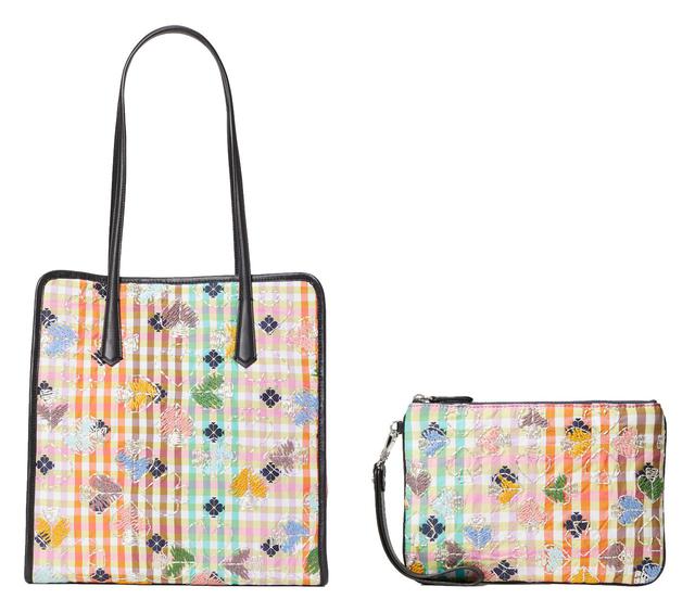 画像: スペード刺繍シリーズ:bella plaid tote ¥80,300(H33xW31.5xD14.5cm) / bella plaid small pouch writelet ¥49,500(H15xW21.5cm) 出典:ftn