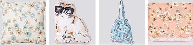 画像: クッション2柄3色1,500円 2Wayバッグ2柄2色990円 パイルガーゼブランケット1柄2色1,990円 ALL PAUL & JOE PRINTS ARE COPYRIGHTE 出典:ftn