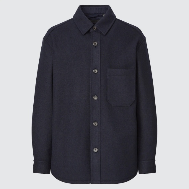 画像: 「オーバーシャツ ジャケット」(ネイビー)¥4,990 出典:ユニクロ