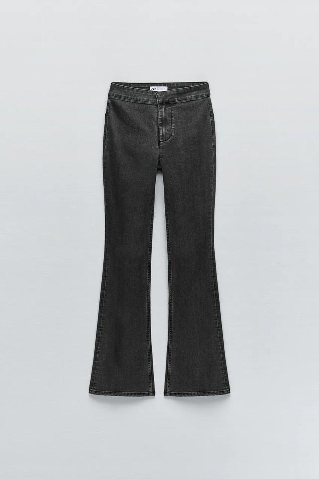 【美品】ZARA デニムパンツ フレアデニム センターライン 切りっぱなし 美品】ZARA デニムパンツ フレアデニム センターライン 切りっ