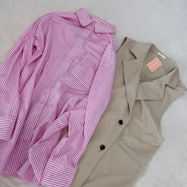 2大派閥 争い しまむら ストライプシャツ グリーン Vs ピンク どっち派 Ftn