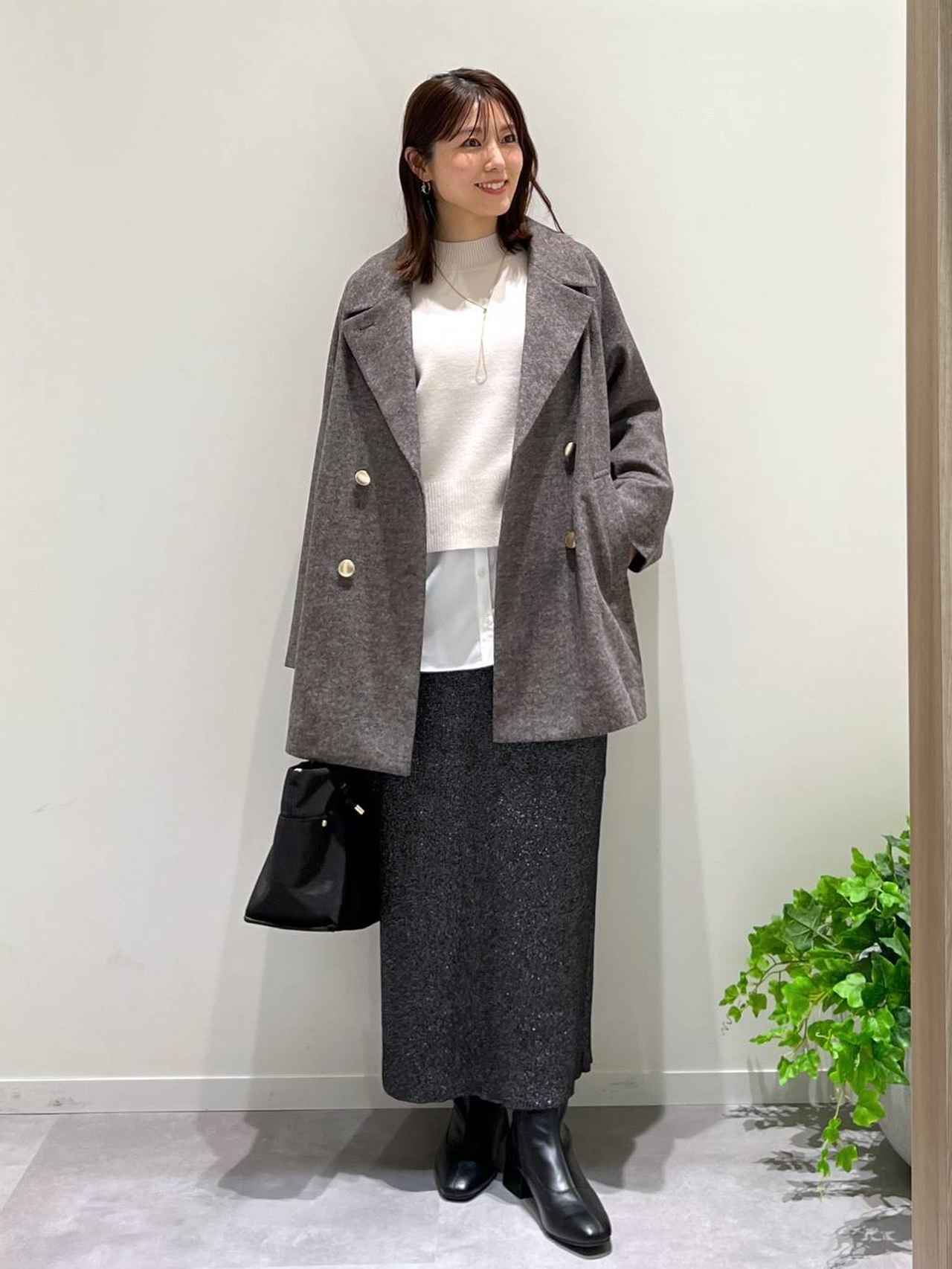 GLOBAL WORK 軽やかストレッチ衿2wayコート ブラック GLOBAL WORK コート チェスターコート 軽やかストレッチ襟2WAY