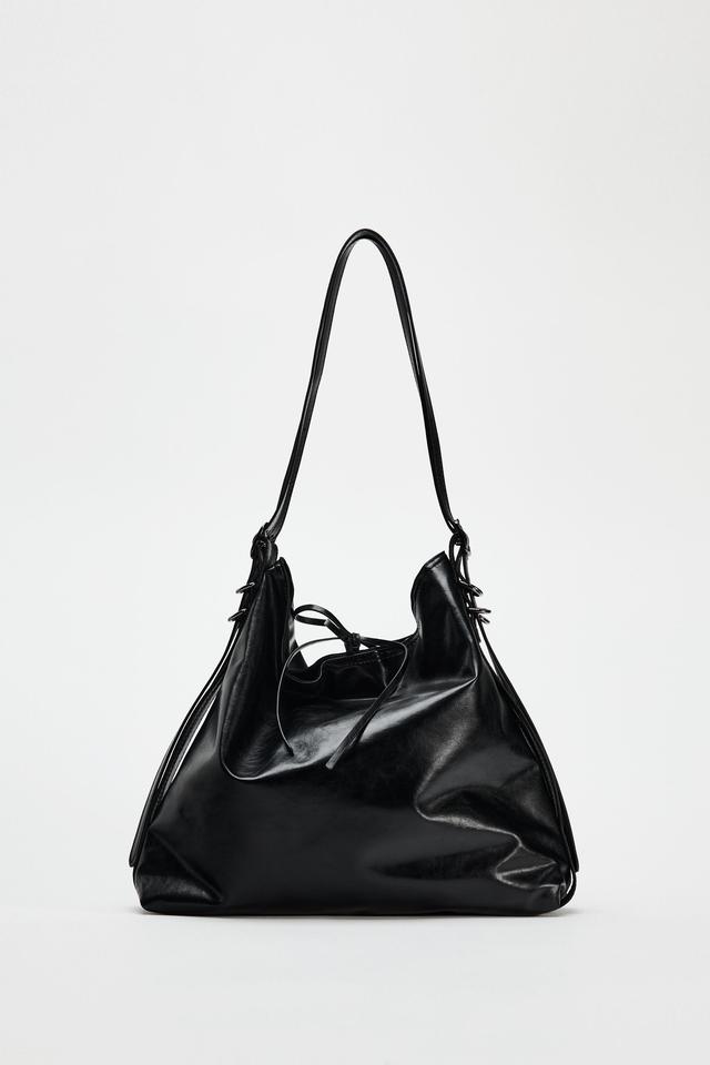 すぐ届く☆ZARA マキシリボンバッグ 要在庫確認 マキシリボンバッグ - ブラック | ZARA Japan / 日本