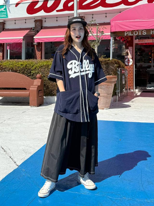 ニコアンド【Make Stuff\"25】　てぃらベースボールシャツ・グレー　新品 ニコアンド☆[Make Stuff '25] てぃらベースボールシャツ グレー