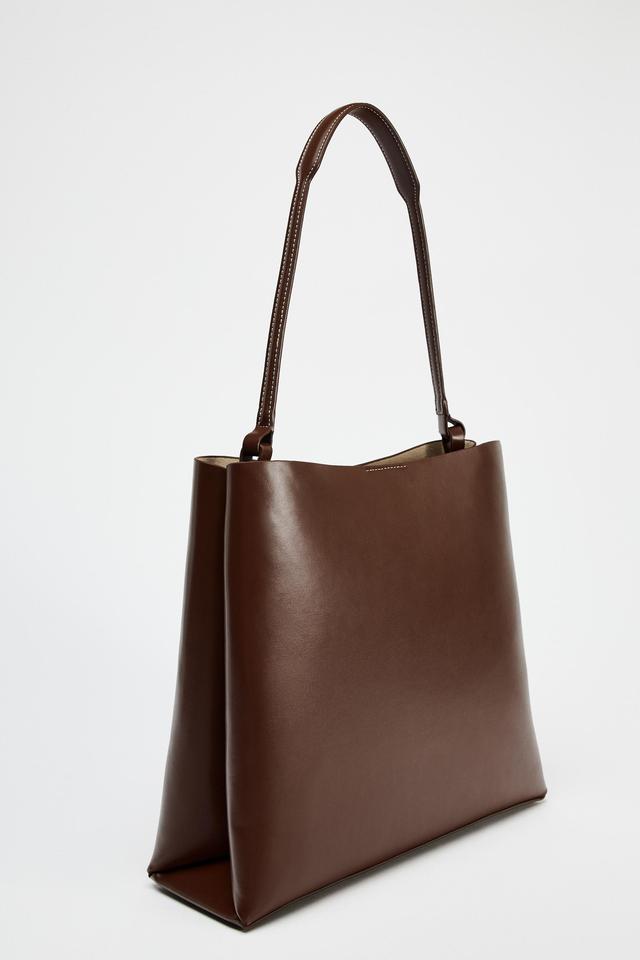 ZARA カットアウトデザイン ハンドバッグ ブラウン ZARA - ZARA カットワーク ミニトートバッグの通販 by