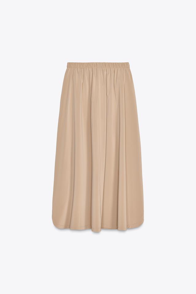 v12スカート新品未使用❣️夏にぴったりの厚さです❣️最終価格❣️ 新品＊ZARA ZWコレクション ボタン付きミディスカート L バニラ