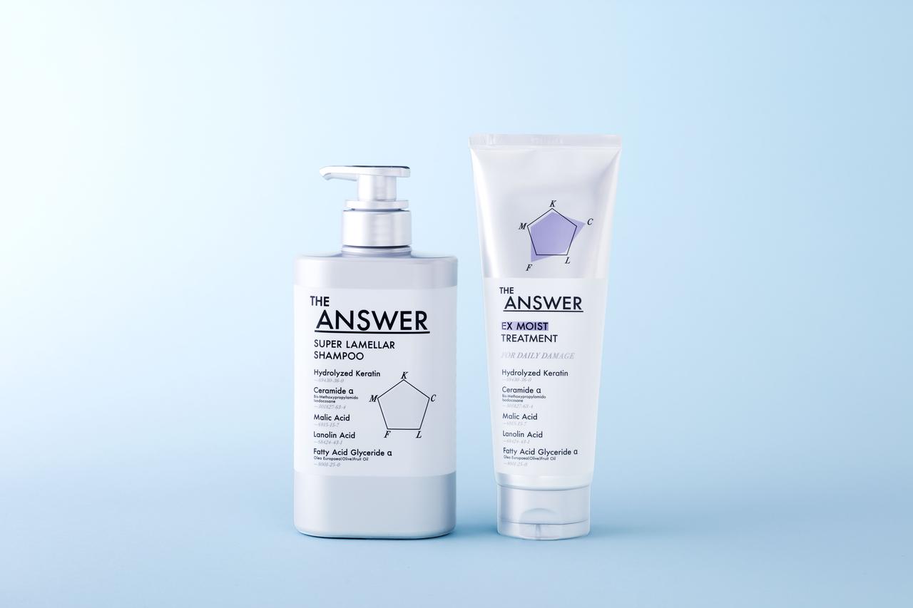画像: 【THE ANSWER】「スーパーラメラシャンプー& EXモイストトリートメント FOR DAILY DAMAGE」400ml, 220g　各¥1,760（税込・編集部調べ）
