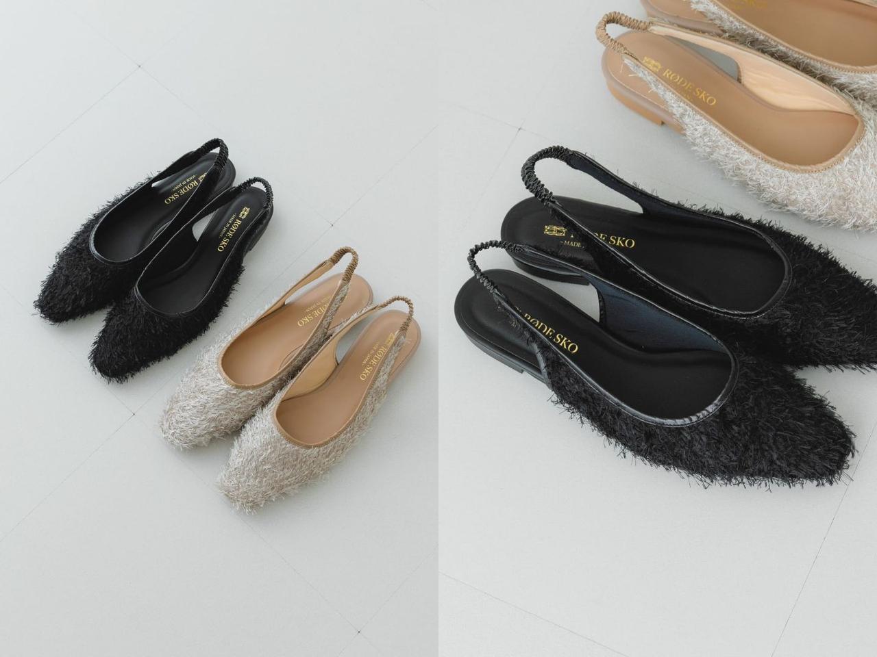 画像: 「ヘアリーバックストラップミュール」各￥8,250 出典：ロデスコ