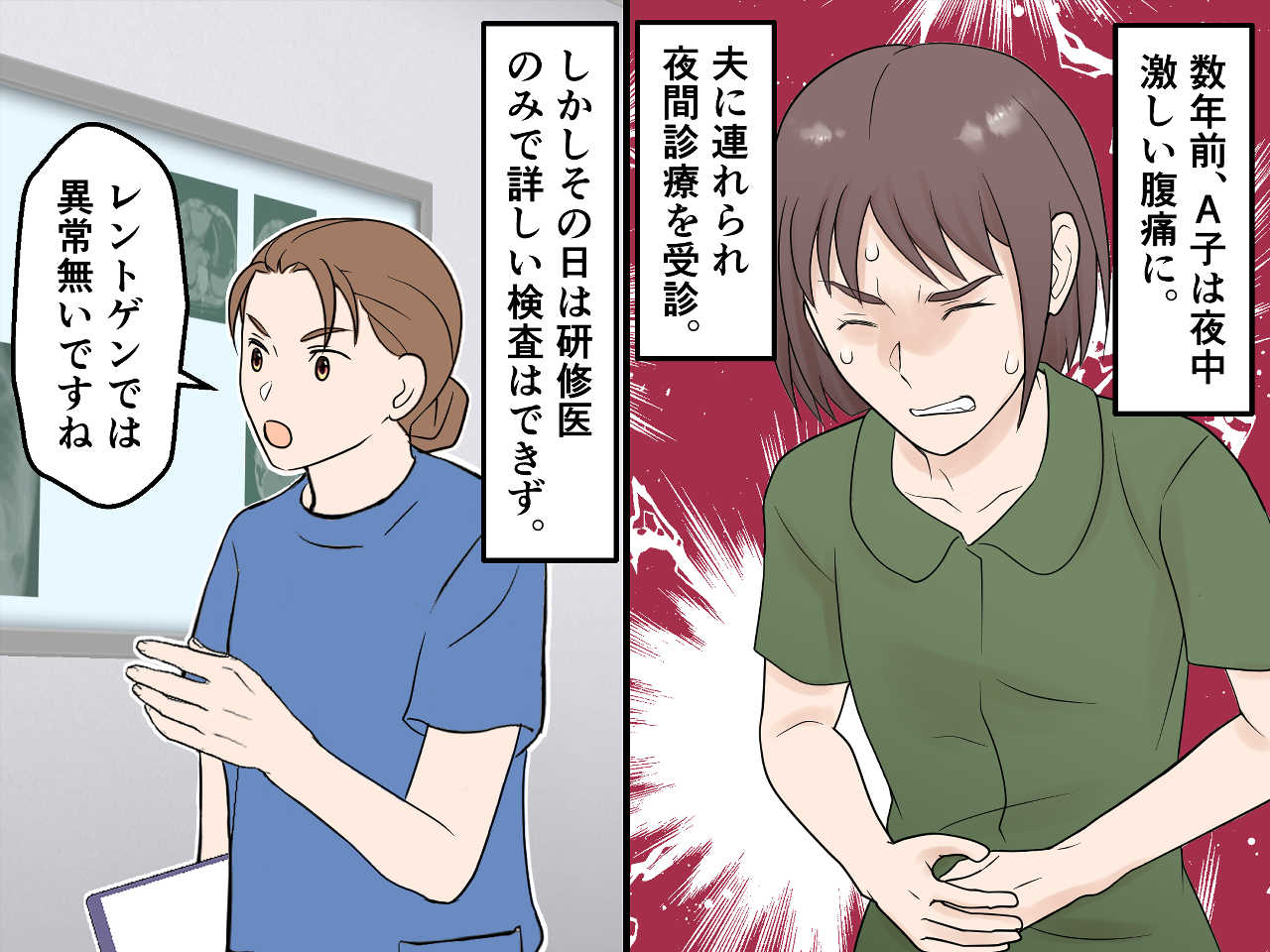 画像1: 腹痛で夜間診療を受診