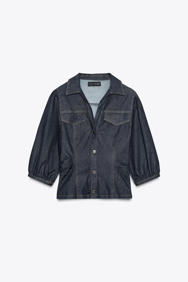ZARA 今期完売　デニムペプラムジャケット ZARA 今期完売 デニムペプラムジャケット - メルカリ
