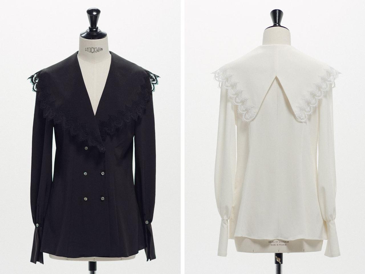画像: 「LACE COLLAR SHIRT」各￥74,800 出典：「Rakuten Fashion」内【フェティコ】ページ