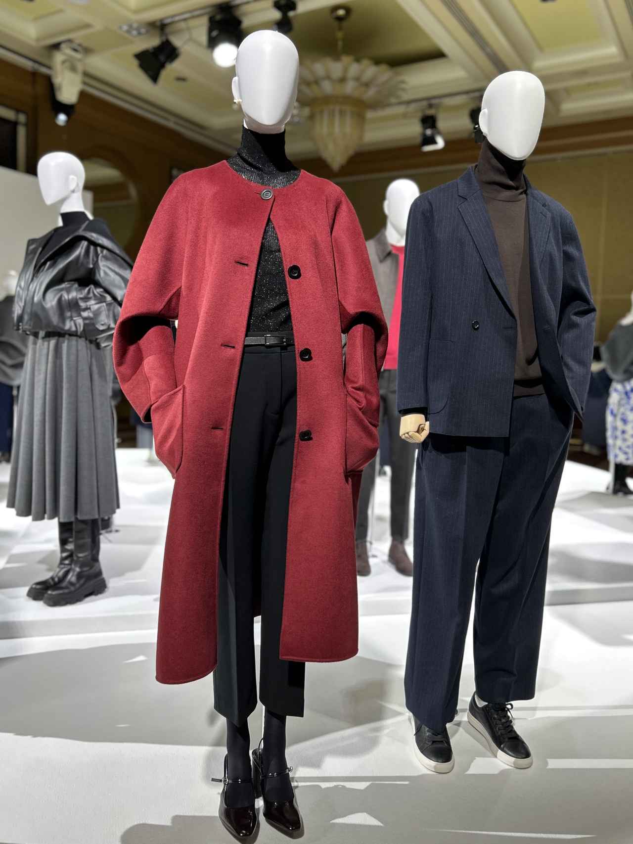 画像: 【PLST】ウールブレンドリバーカラーレスロングコート¥27,000 www.plst.com