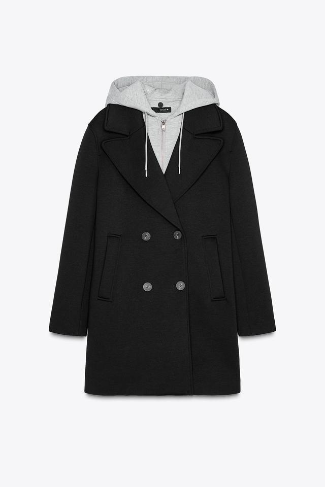ZARA ブークレ織ウールコート　ダブルブレストコート ZARA】NEW ウール混紡ショート丈ダブルブレストコート (ZARA/コート