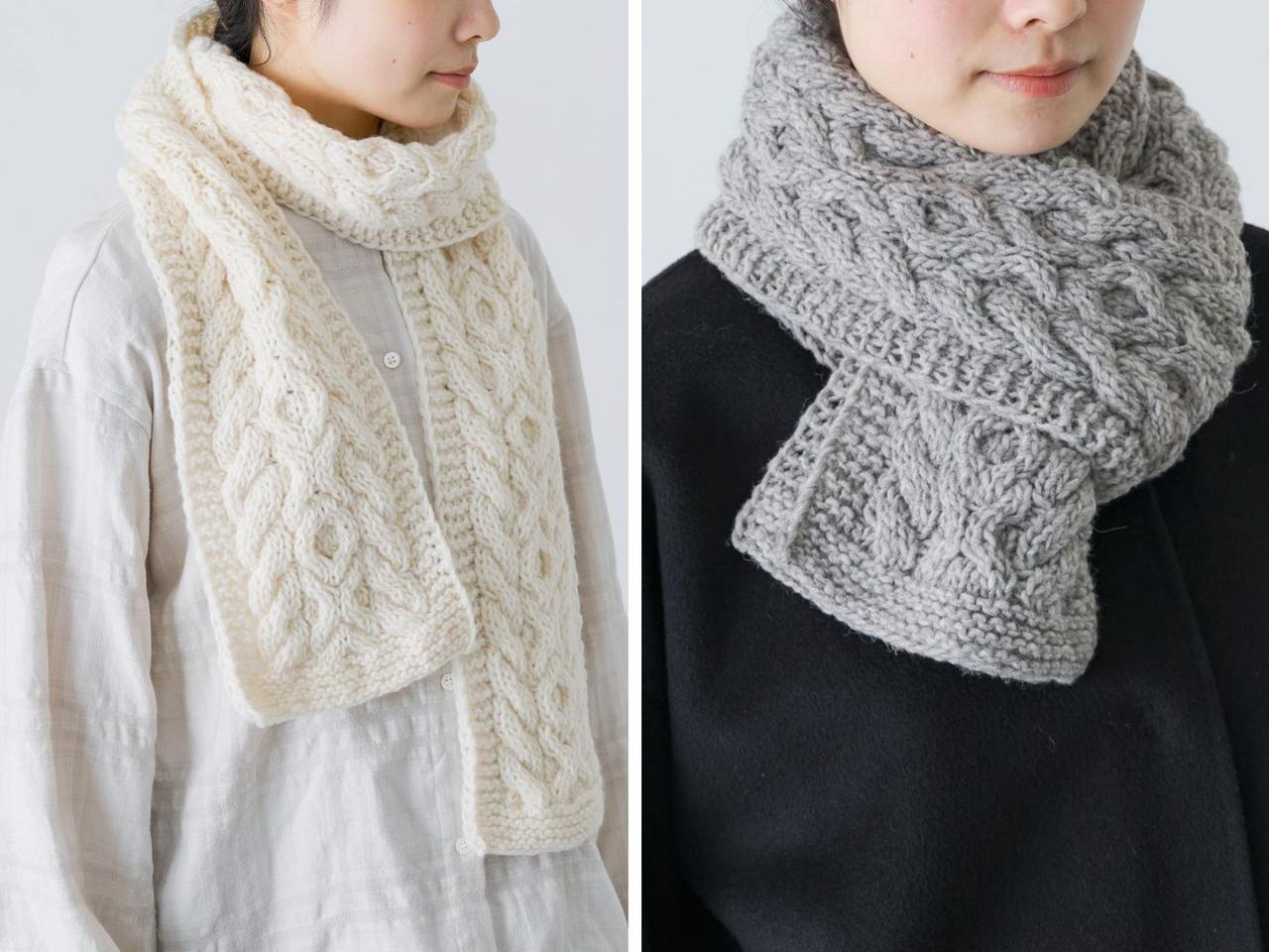 画像: 「ペルーアランマフラー」各￥12,100 出典：かぐれ