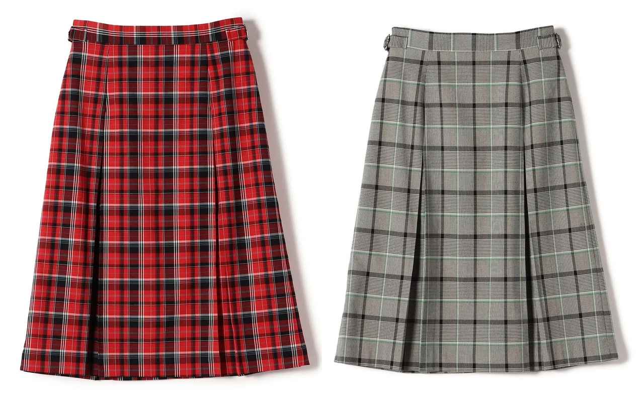 画像: 「チェック ボックス プリーツ スカート」各￥19,800 出典：シップス