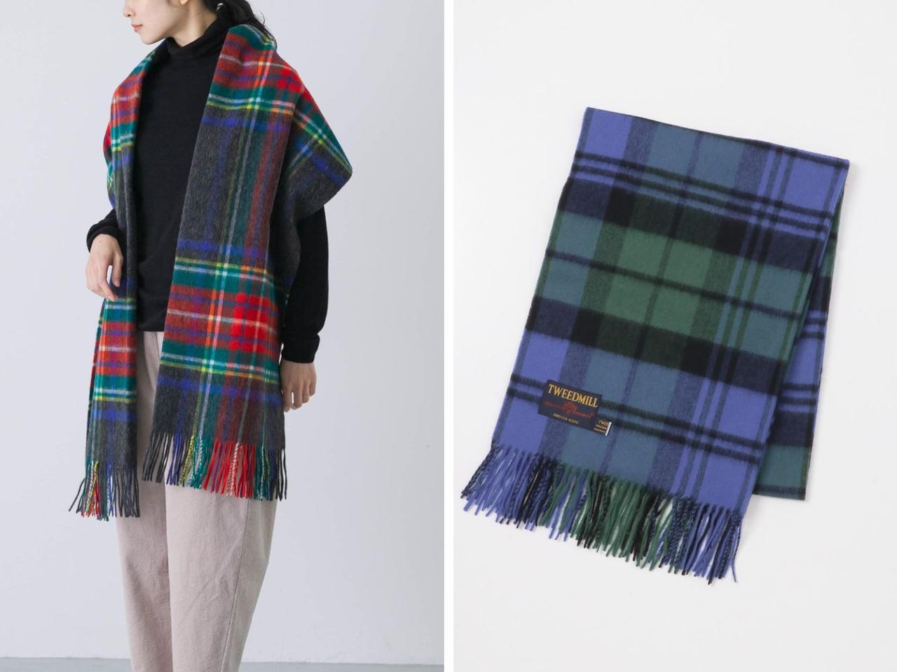 画像: 「Lambswool Stole」各￥15,950【ツイードミル】 出典：かぐれ
