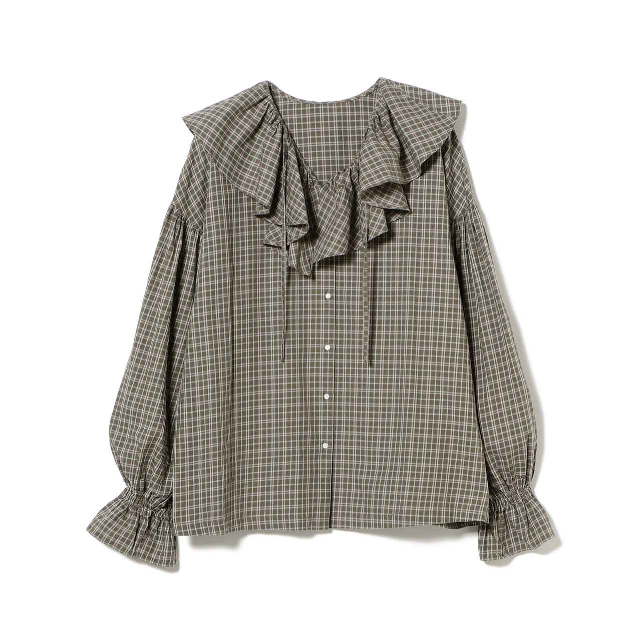 画像: 「チェック フリルカラー シャツ」￥16,940 出典：ビームス ボーイ