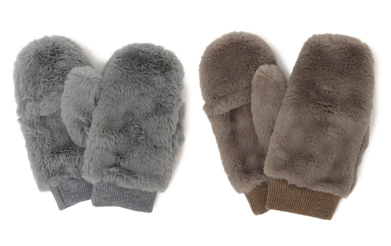 画像: 「フェイク ファー ミトン」各￥5,500 出典：シップス