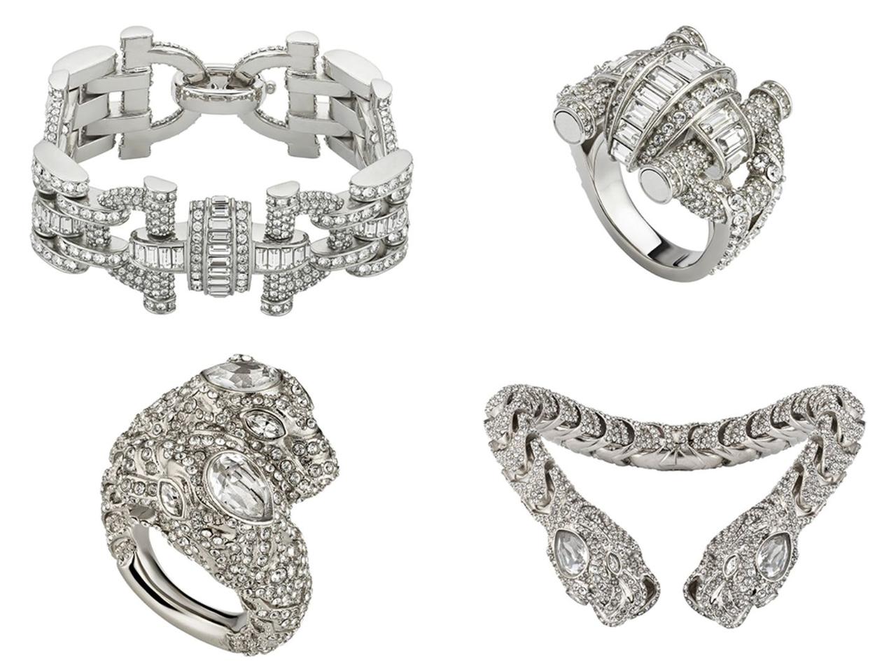 画像: 左上｜ブレスレット￥385,000、右上｜リング￥159,500、左下｜リング￥151,800、右下｜ブレスレット￥335,500 出典：グッチ