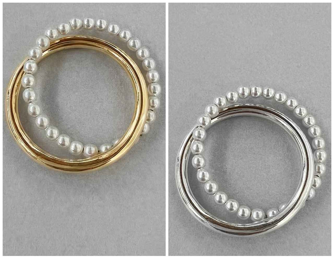 画像: 【MONDAY EDITION】Pearl and Silver Thick and Thin Ring各¥14,300 monday-editon.jp