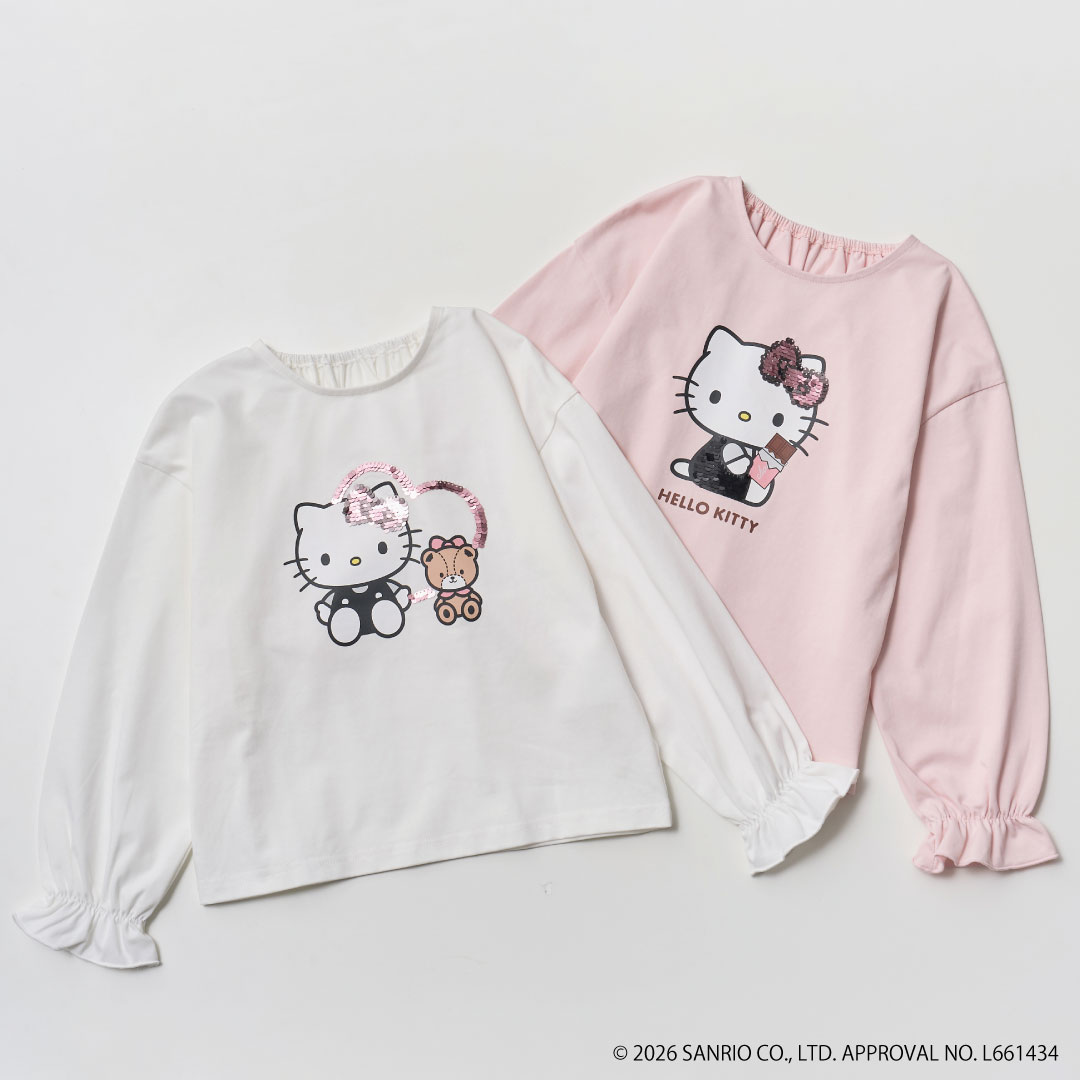 画像: 【ROPÉ PICNIC×HELLO KITTY】［KIDS］スパンコールロングスリーブTシャツ各¥3,982 www.junonline.jp