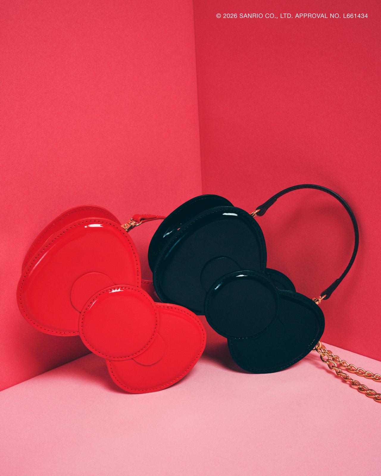 画像: 【ROPÉ PICNIC×HELLO KITTY】2WAYストラップ付きミニショルダーリボンバッグ［縦3.5×横12×マチ5㎝］各¥4,994 www.junonline.jp