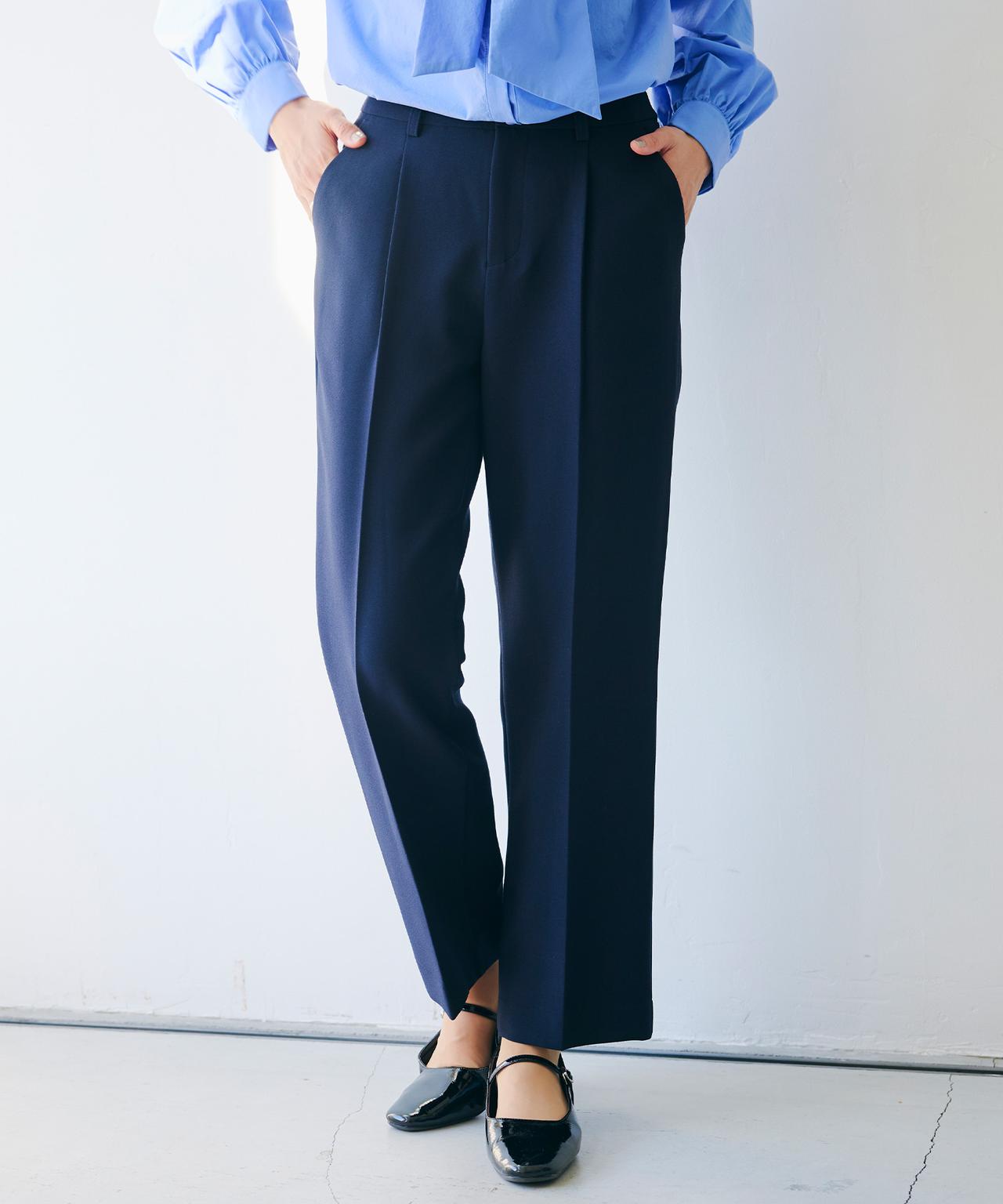 画像: 【クロス ファンクション】《洗える・シワになりにくい》正解 センタープレスストレートパンツ¥5,940 www.crossplus.jp