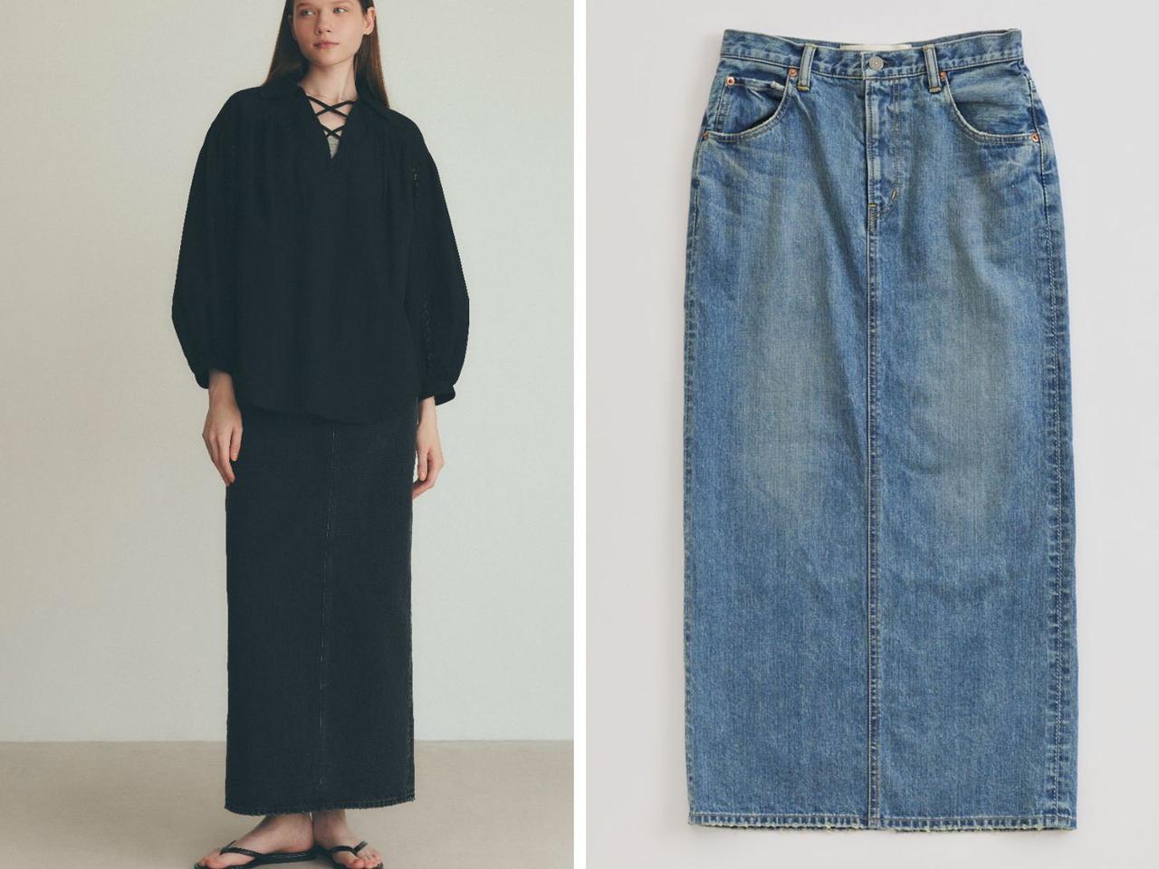 画像: 「DENIM TIGHT SKIRT」各￥28,600 出典：シンゾーン