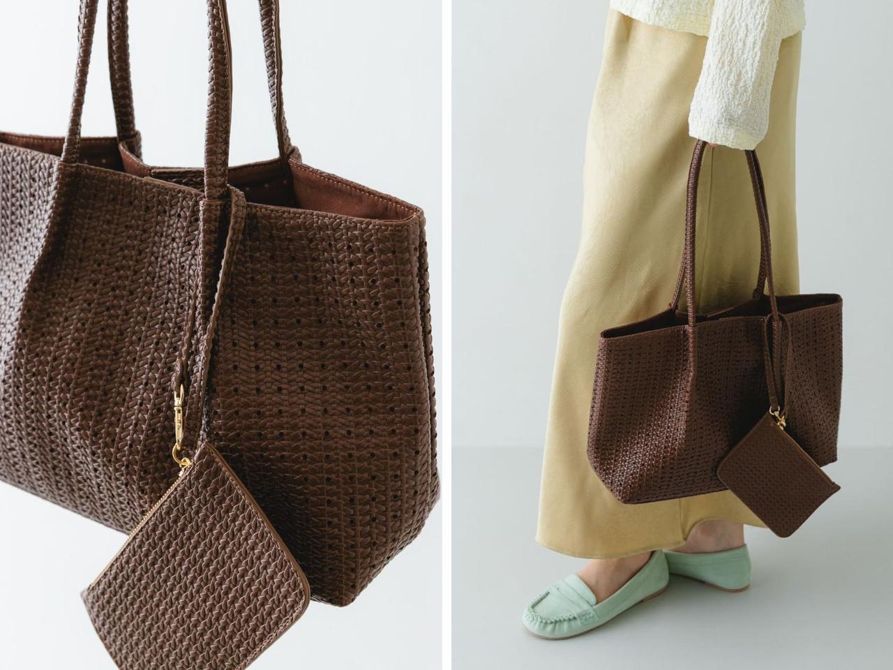 画像: 「ポーチ付パンチングミドルトートバッグ」￥7,700 出典：ロデスコ