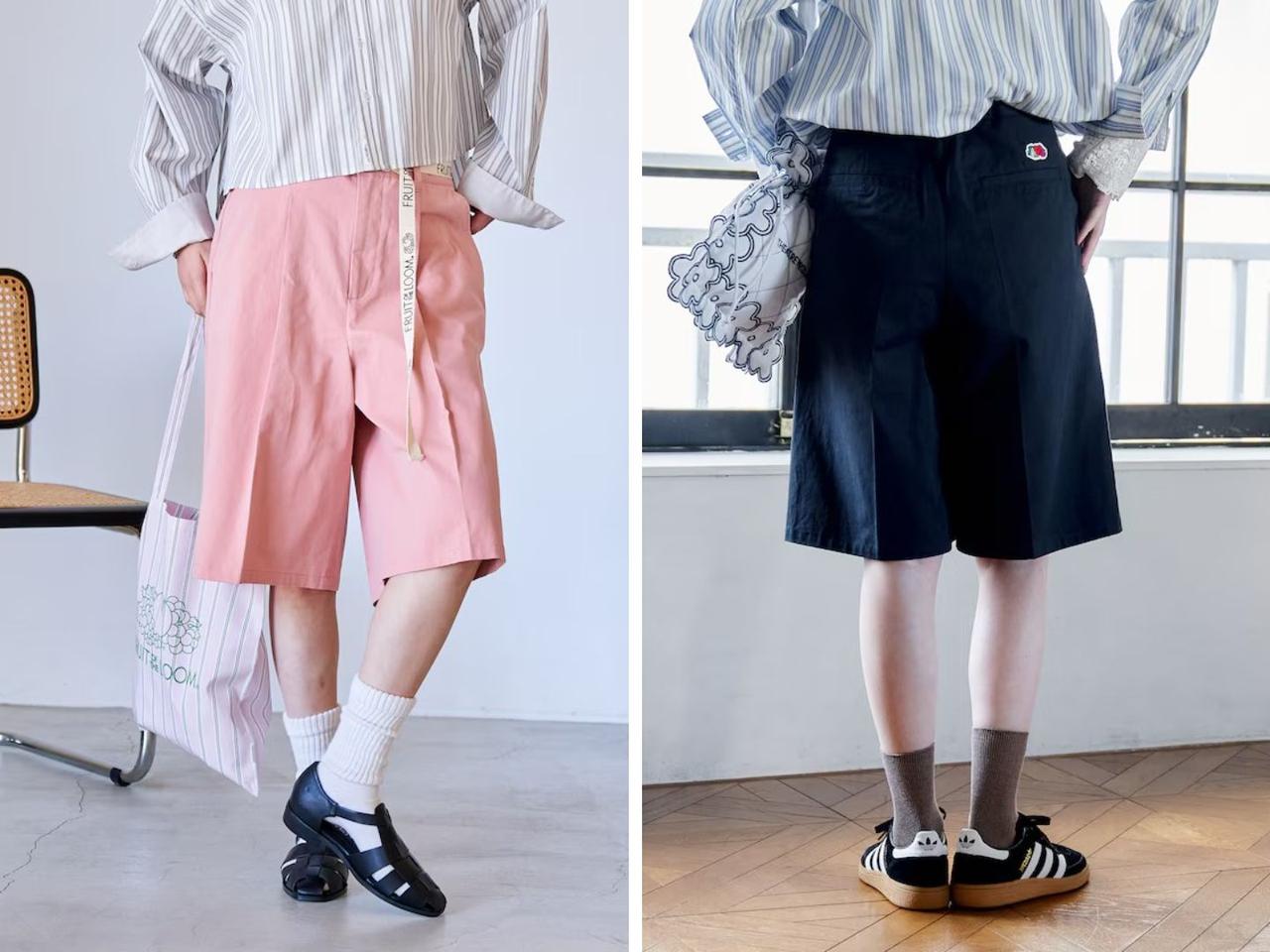 画像: 「別注 ロゴベルト付き ツイル ショートパンツ」各￥6,996【フルーツオブザルーム】※2026年3月下旬発売予定 出典：フリークス ストア