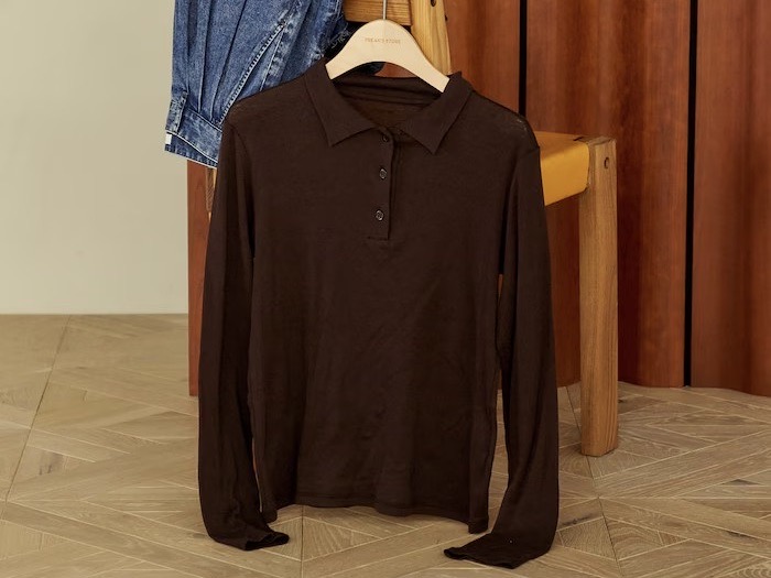 画像: 「ガーゼフライス ポロ襟ロンT」￥6,996 出典：フリークス ストア