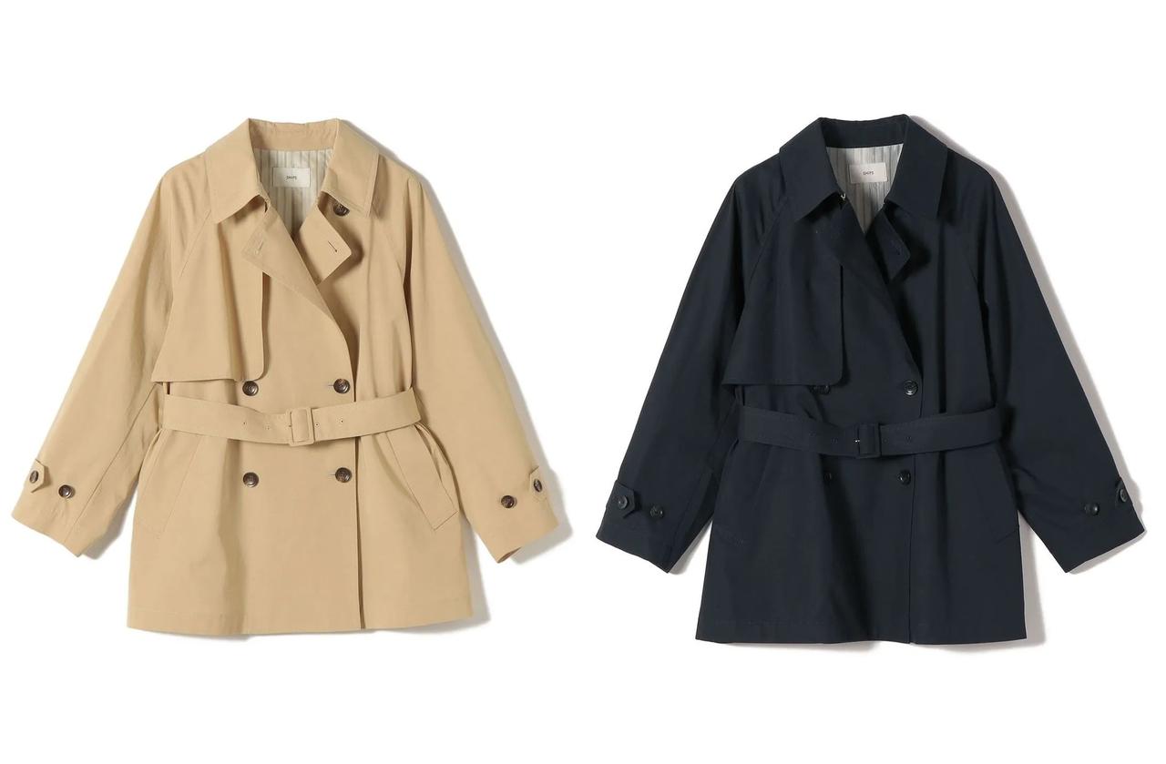 画像: 「バック ギャザー ドロスト ミディ丈 トレンチ」各￥31,900 出典：シップス
