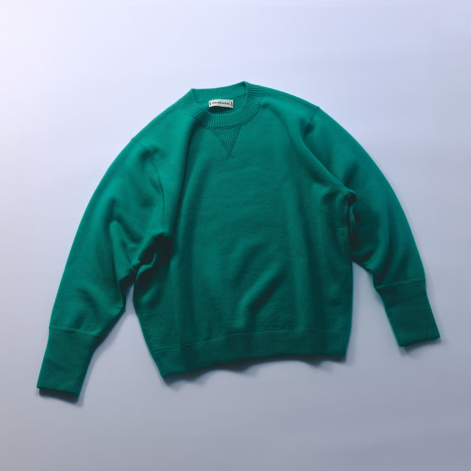 画像: 12GG Pile Crew Neck ライトグリーン ￥38,500／カシャーダ 出典：cashada-by-noren.stores.jp